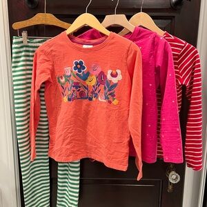 Hanna Andersson Kids Lot Leggings and Three Long Sleeve Tees
